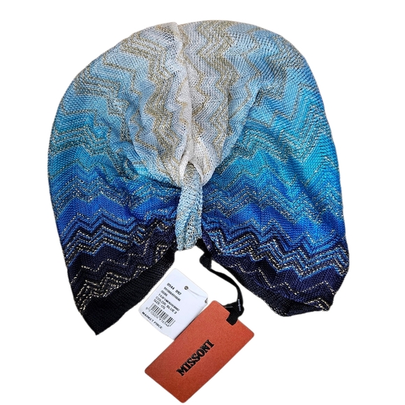 Missoni | NWT Ombre Chevron Metallic Knit Turban | Made in Italy main image 10